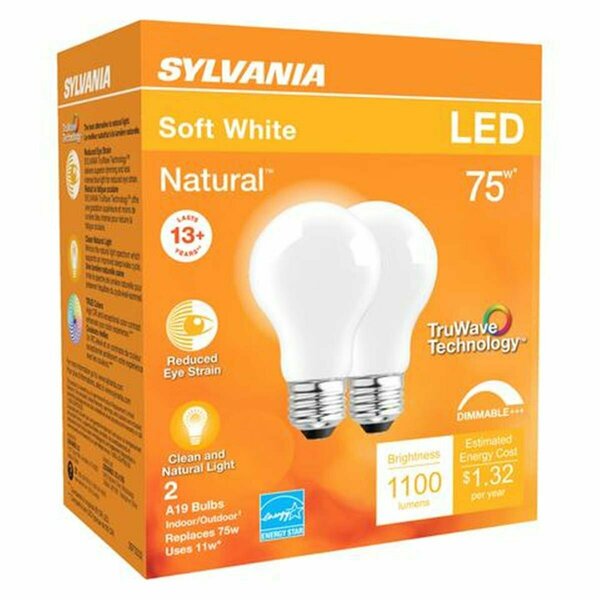 Glowflow 75W A19 E26 LED Bulb Soft White, 2PK GL3290176